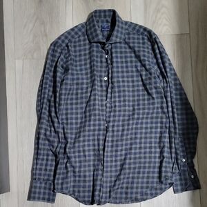 Spada Navy and Gray Plaid Casual Shirt
